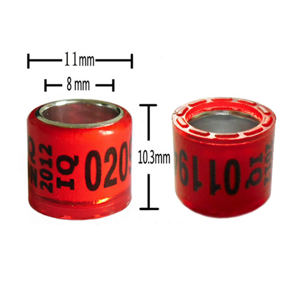 8mm Aluminium core with plastic coat rings with crown