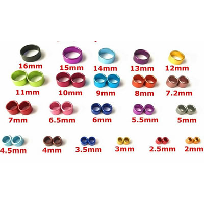 Aluminium Pigeon/Bird Ring  2-16mm 