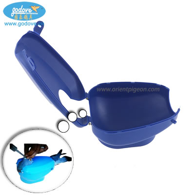 Blue Plastic Pigeon Feeder Fixed Holder 